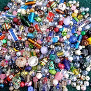 Beautiful 1/2 Pound Glass Beads !!